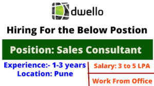 Dwello is Hiring for the position of Sales Consultant.